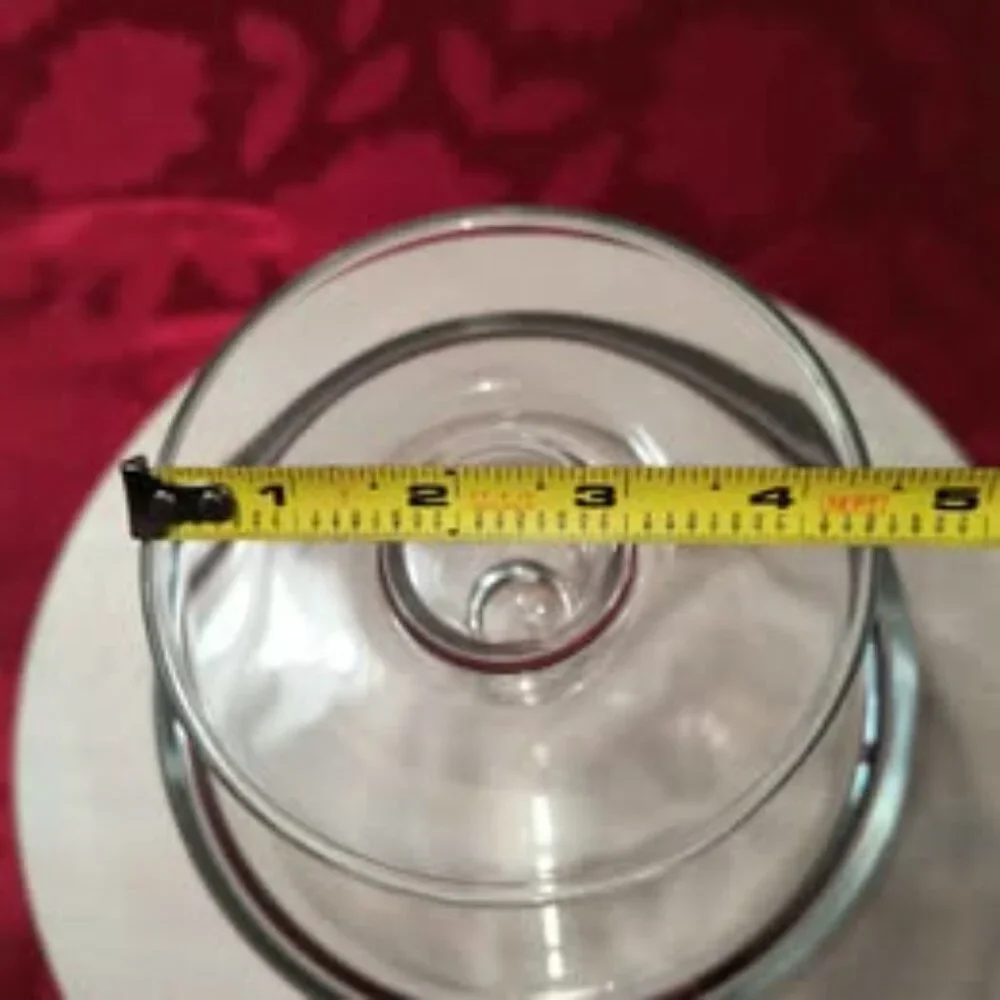Vintage clear glass pedestal bowl - Picture 7 of 8